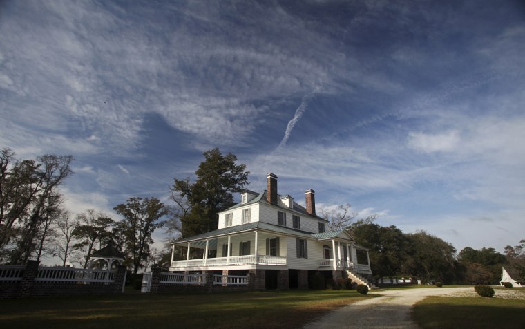 A circular driveway leads to the main house at Silver Hill Plantation in Georgetown, South Carolina, February 17, 2012. The house was restored in 1999 by the current owners of the property. Silver Hill is listed for sale with Friendfield Plantation that includes 3264 acres of land along the marsh outside of in Georgetown, S.C. In the South Carolina Lowcountry, more than a half-dozen antebellum plantations, which don't change hands often, are for sale. Picture taken February 17, 2012. REUTERS/Randall Hill (UNITED STATES - Tags: REAL ESTATE BUSINESS SOCIETY TRAVEL)