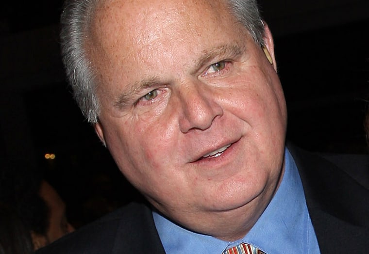 NEW YORK - JANUARY 30: Rush Limbaugh and Cindy Adams attend the premeire of HBO's