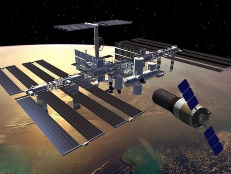 T/Space's concept for a crew transfer vehicle is aimed at sending up to eight crew members to the International Space Station. The craft would offer