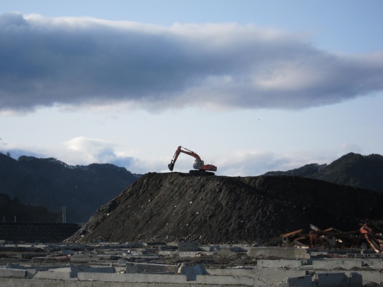 A mountain of debris in the Japanese town of Otsuchi.