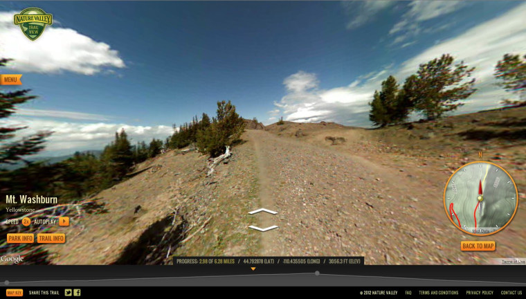 A virtual view on Mt. Washburn in Yellowstone National Park.