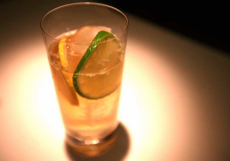 A Chilcano cocktail, which includes pisco, lime juice and ginger ale.
