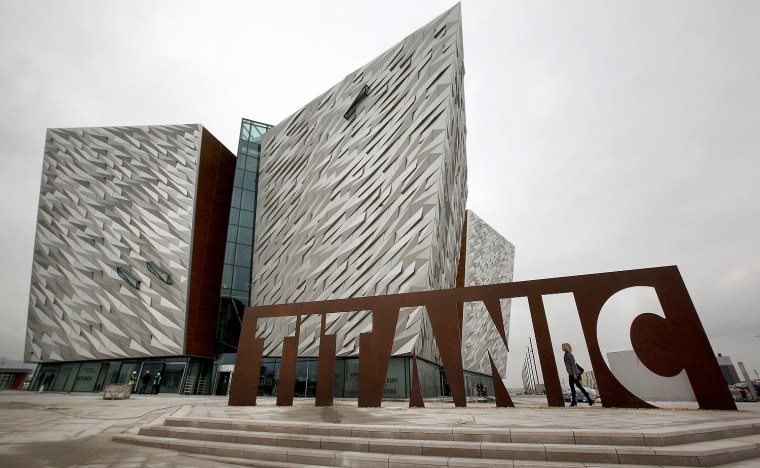 BELFAST, NORTHERN IRELAND - MARCH 13: The Titanic Belfast attraction nears completion in The Titanic Quarter on March 13, 2012 in Belfast, Northern Ireland. Belfast's Titanic Quarter is a regeneration area on the original site of the Harland and Wolff shipyard - birthplace of RMS Titanic. The Titanic Belfast Experience is a new £90 million visitor attraction which opens on March 31, 2012. The ill-fated passenger liner sank after hitting an iceberg in the Atlantic on the night of April 15, 1912 with the loss of 1517 lives. (Photo by Peter Macdiarmid/Getty Images)