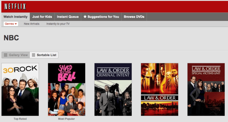 Netflix page