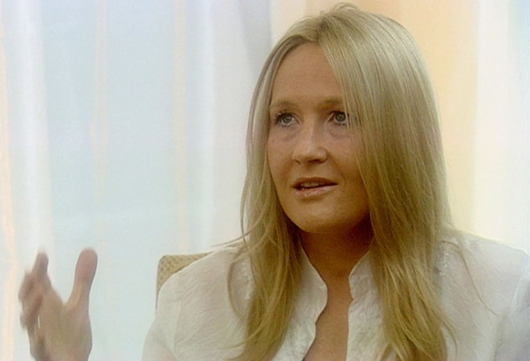 Author J. K. Rowling discusses her latest book, 'Harry Potter and the Order of the Phoenix' in an interview with Jeremy Paxman, in this video image made available by the BBC in London, which is to be screened in Britain, Thursday June 19, 2003 on BBC 2.(AP Photo/BBC, ho) ** UNITED KINGDOM OUT: MAGAZINES OUT: NO SALES: **