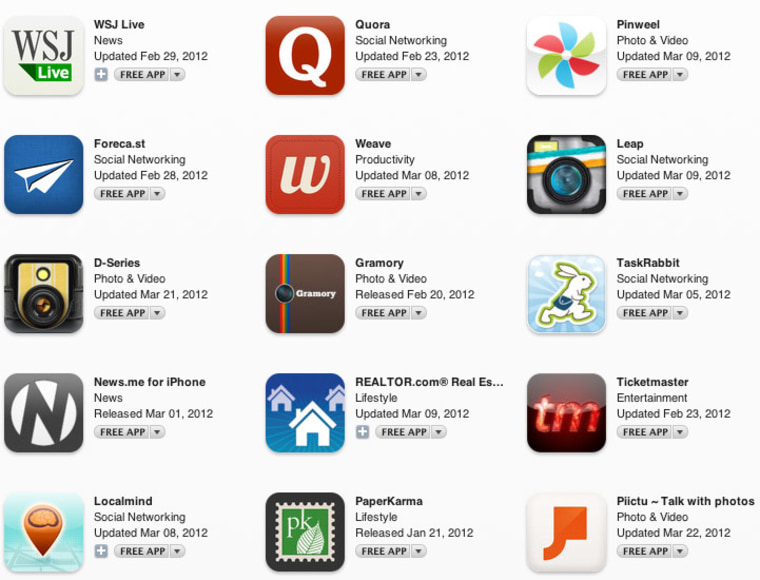 Apps from Apple's App Store