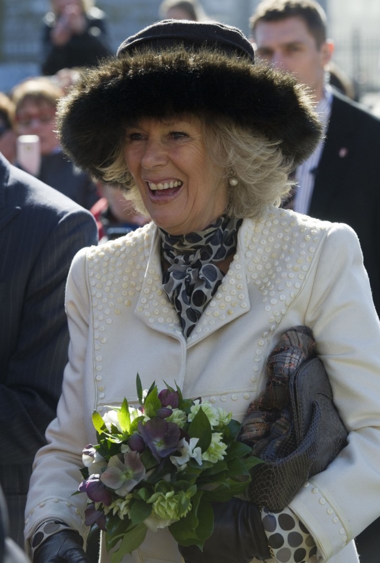 COPENHAGEN, DENMARK - MARCH 25: Camilla, Duchess of Cornwall arrives for a Sunday Service at St Albans Anglican Church on March 25, 2012 in Copenhagen, Denmark. Prince Charles, Prince of Wales and Camilla, Duchess of Cornwall are on a Diamond Jubilee tour of Scandinavia that takes in Norway, Sweden and Denmark. (Photo by Arthur Edwards - Pool /Getty Images)