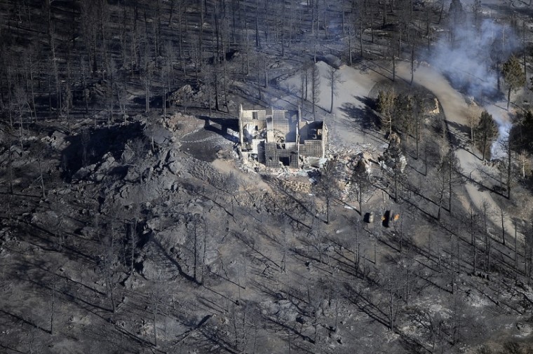 A home completely burned during the Lower North Fork Wildfire near Denver Colo. on March 27.