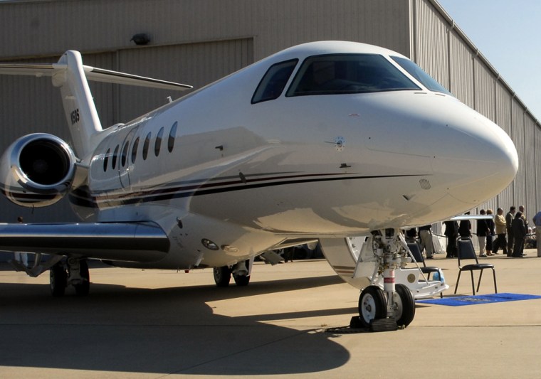 A Hawker 4000 jet airplane
