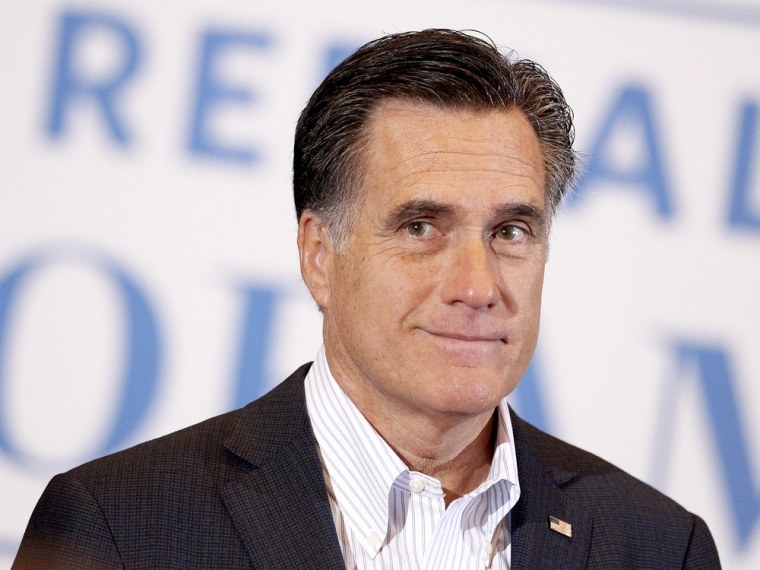 Republican presidential candidate Mitt Romney addresses supporters during a