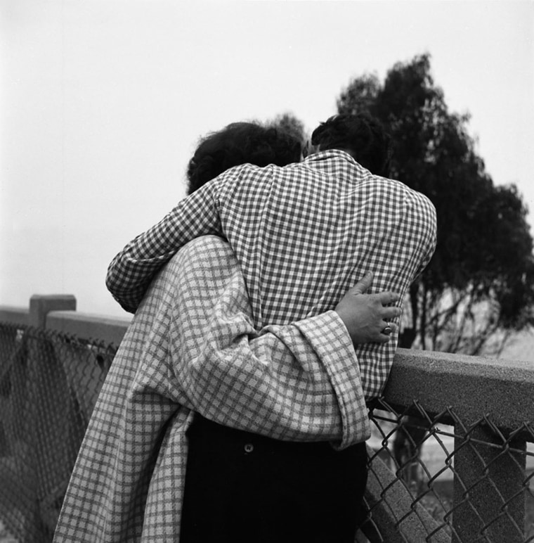Untitled (Couple Embracing with Checkered Clothing), ca. 1960s. Gelatin silver print, printed 2011, 20 x 16 inches.