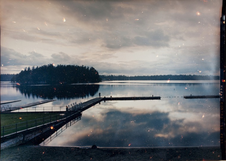 Matthew Brandt, American Lake, WA C1, 2011, from the series Lakes and Reservoirs. C-print soaked in American Lake water.
