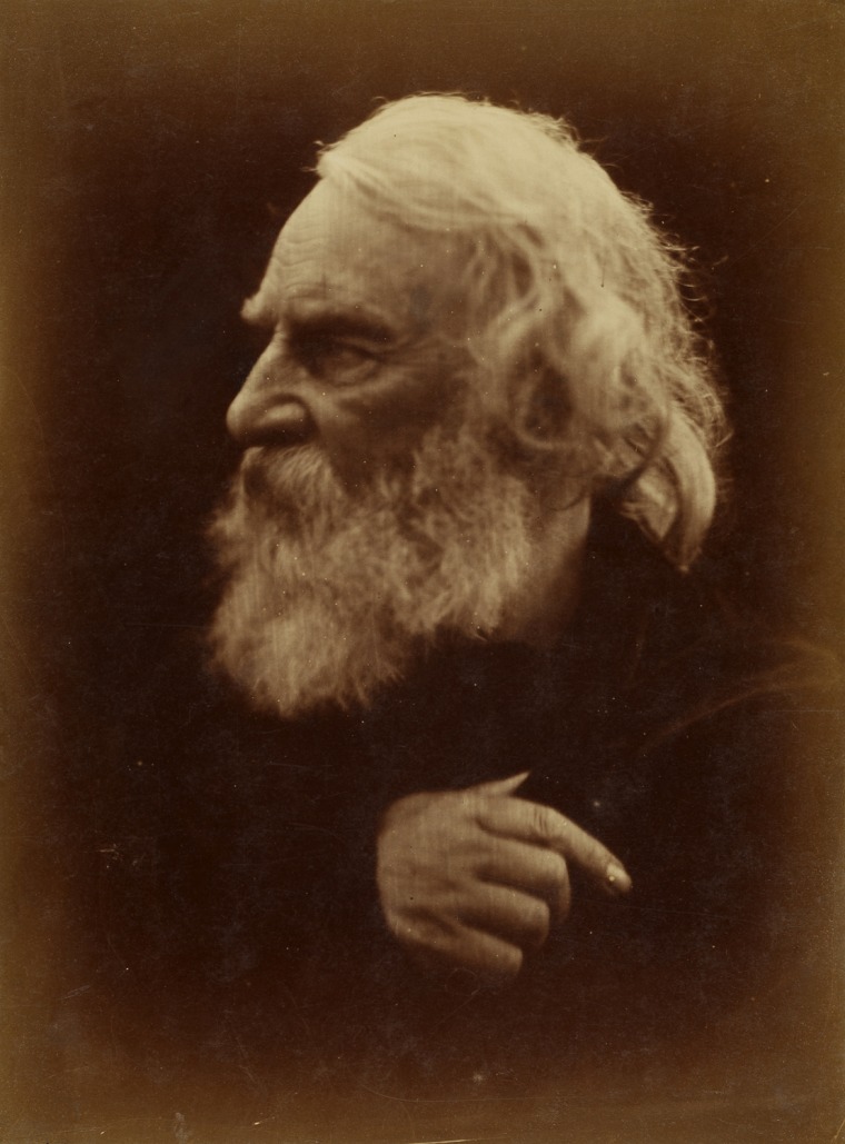 Henry Wadsworth Longfellow, 1868 Albumen print from a wet collodion negative, 35.5 x 26.3 cm.