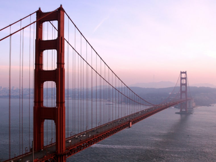 San Francisco's iconic Golden Gate Bridge turns 75 this month. Look back at the history of the bridge in our slideshow.