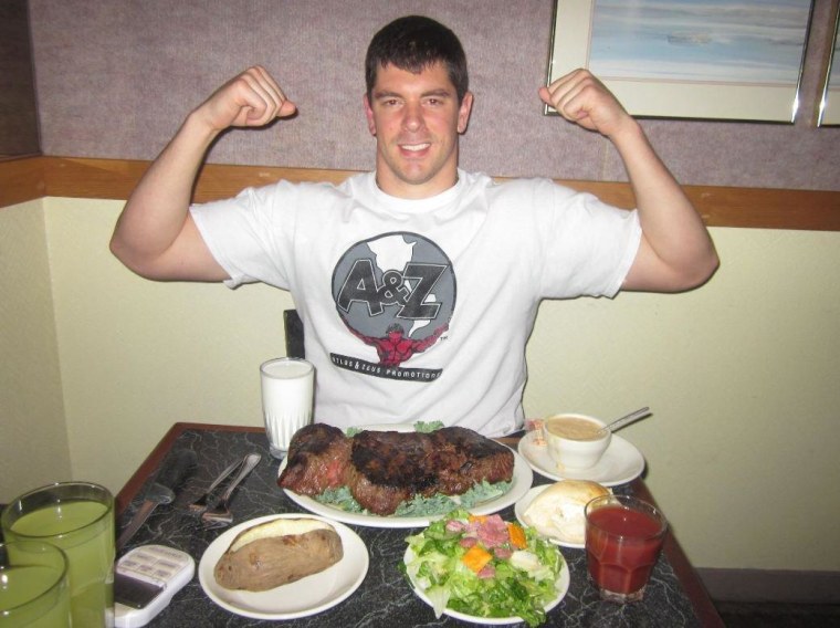 Randy Santel prepares to make history, winning a 72-ounce steak challenge in Seattle.