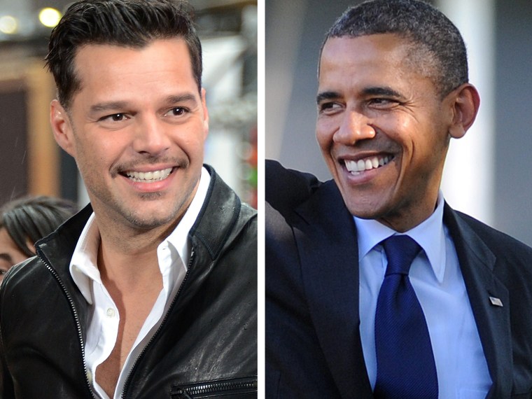 Ricky Martin (left) and President Barack Obama will host a fundraiser Monday for the president's re-election campaign.