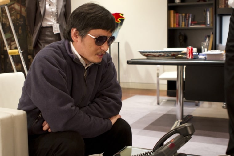 Chen Guangcheng, while in protective custody of the U.S. Embassy in Beijing on May 2 after escaping house arrest in Shandong province.