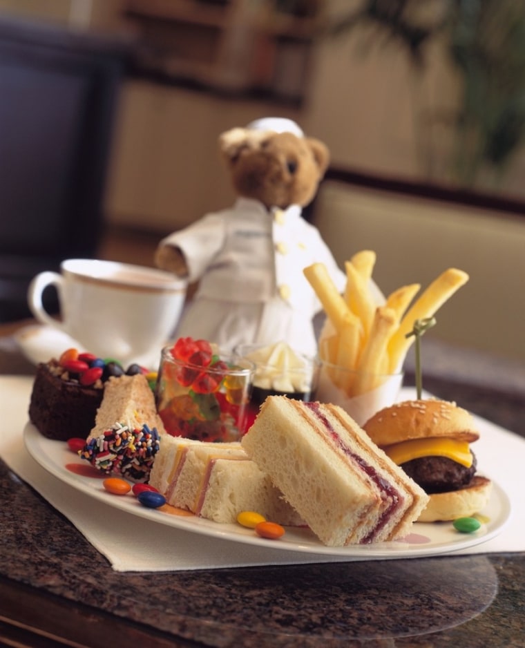 Afternoon Tea at The Lobby with Peter Bear, the mascot of The Peninsula Chicago.