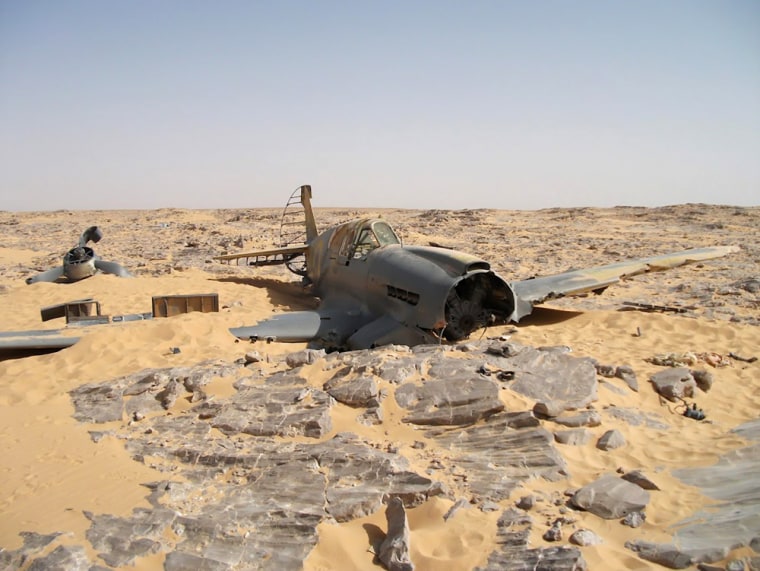 A Curtiss P-40 Kittyhawk found in the Sahara desert in Egypt.