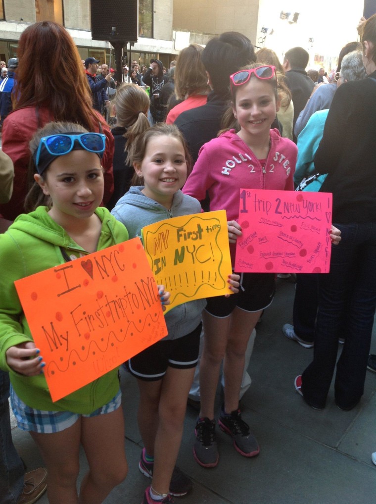 Maura, Abbey & Emma from St. Louis, Missouri are super excited to be in New York on a fun Mother/Daughter weekend!