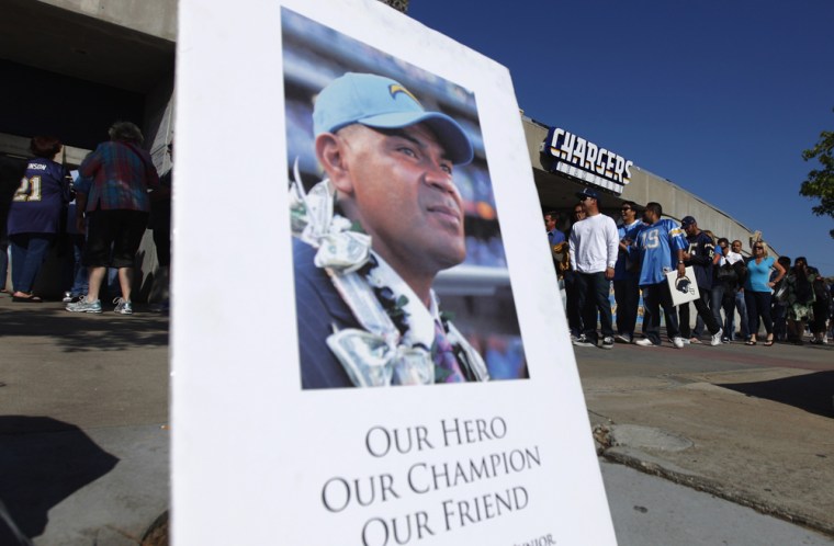 Family, friends, and fans gather for Junior Seau burial and public memorial