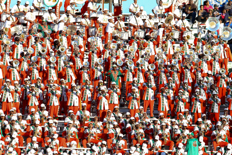Florida A&M Marching 100 Band during the game against Delaware State Hornets at Bragg Memorial Stadium on Oct. 1, 2011 in Tallahassee, Fla.