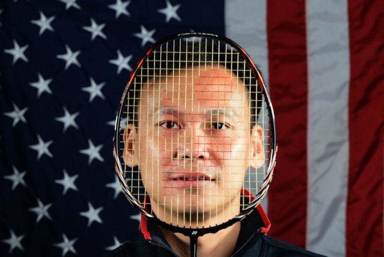 Tony Gunawan of the US Badminton Olympic team poses for pictures during the 2012 Team USA Media Summit.