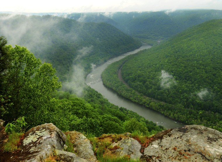 This May 9 photo shows the Grandview State Park overlooking the New River Gorge National River in Grandview, W.Va.