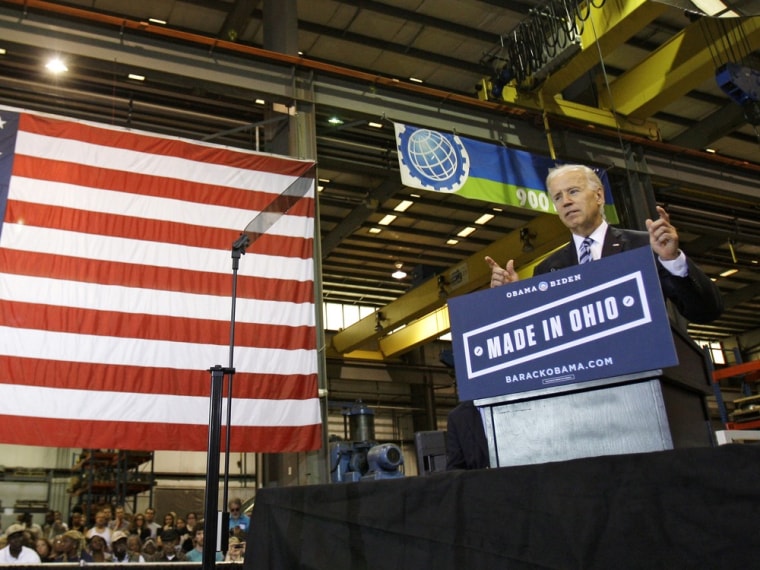 Vice President Joe Biden speaks at M-7 Technologies May 16 in Youngstown, Ohio.