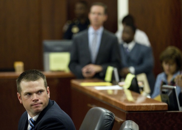 Former Houston police officer Andrew Blomberg during his trial