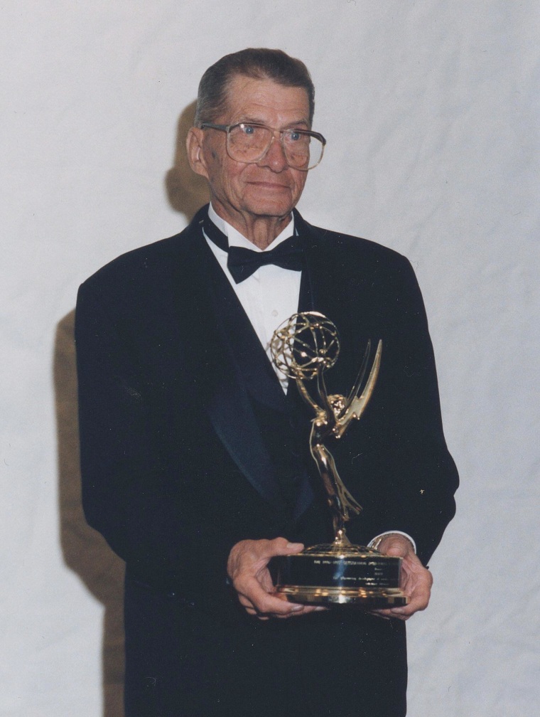 Eugene Polley (pictured) was recognized with an Emmy Award by the National Academy of Television Arts for his contributions to remote control technology in 1997.