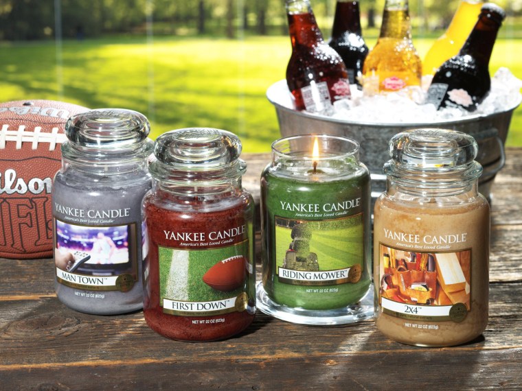 Do men need their own scented candles? Yankee Candle thought so. Behold, the latest collection includes such fragrances as lawn mower and sawdust.
