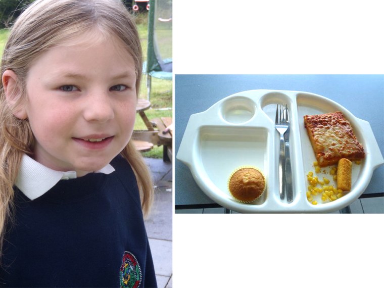 Scottish schoolgirl Martha Payne, 9, has been blogging about her school lunches -- which often leave something to be desired, like the sad-looking pizza and croquette above.