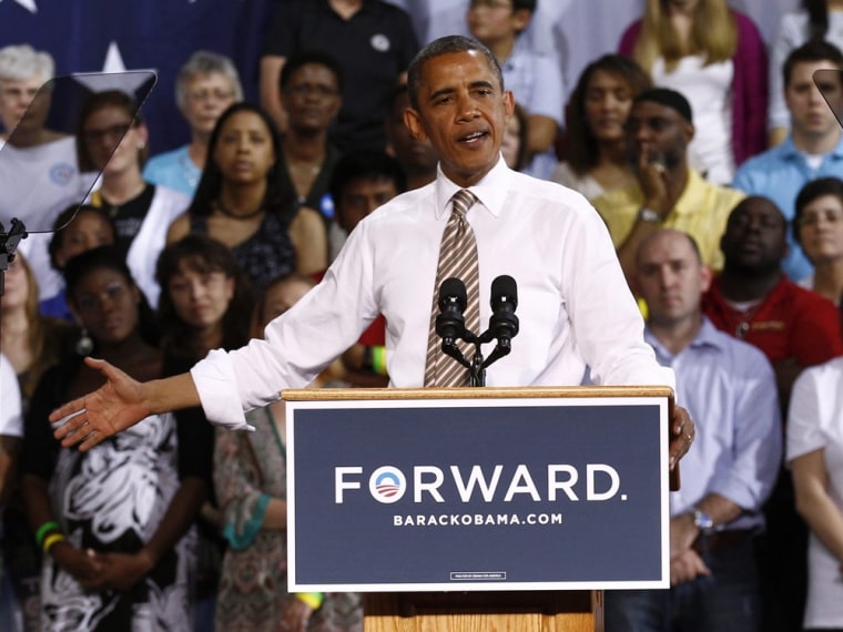President Barack Obama speaks at a campaign rally at the Iowa State Fairgrounds in Des Moines.