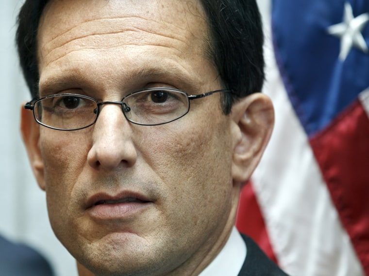 House Majority Leader Eric Cantor, R-Va., speaks to reporters following a weekly strategy session, at the Capitol in Washington, Tuesday, May 8, 2012.