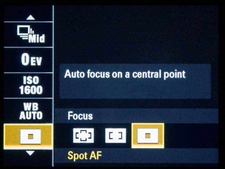 Sony camera menu