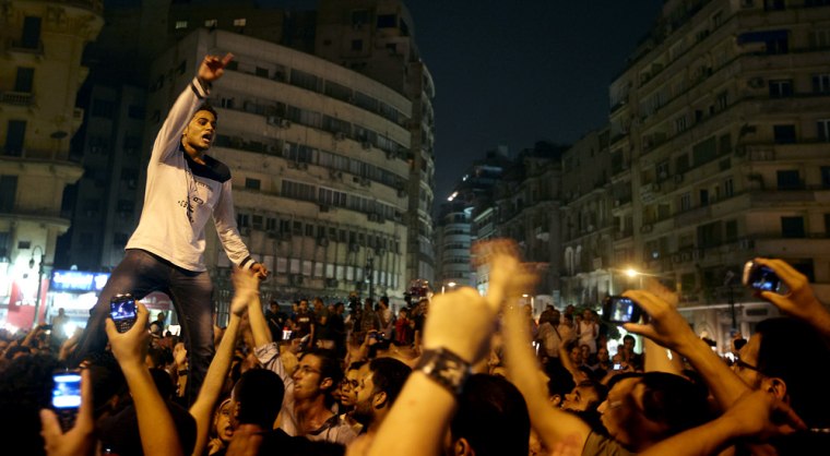 The revolutionary youth of Egypt return to Tahrir Square to protest the outcome of the Egyptian presidential election in Cairo, Egypt on May 28.