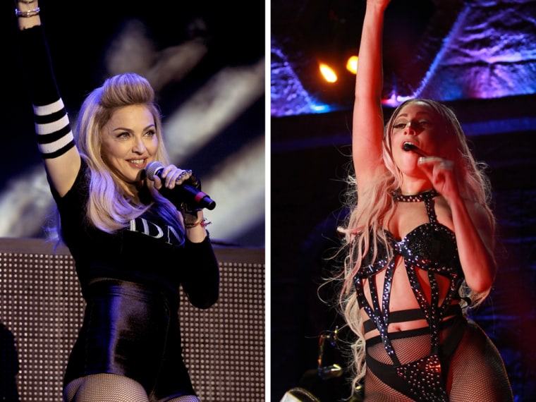 Madonna, left, and Lady Gaga.