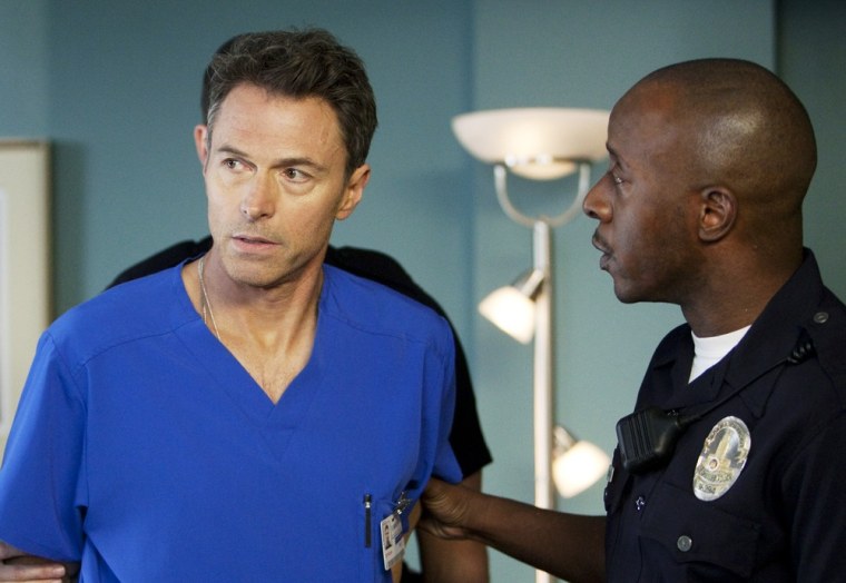 Tim Daly's \"Private Practice\" character, Pete, was arrested after the mercy killing of a patient.