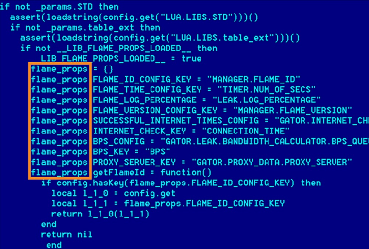 This undated screen grab taken released by the Kaspersky Lab site shows code from the computer virus known as Flame.