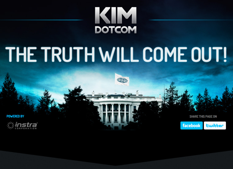 Kim Dotcom website homepage