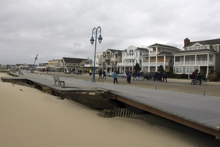 Hurricane damage in Belmar, N.J.