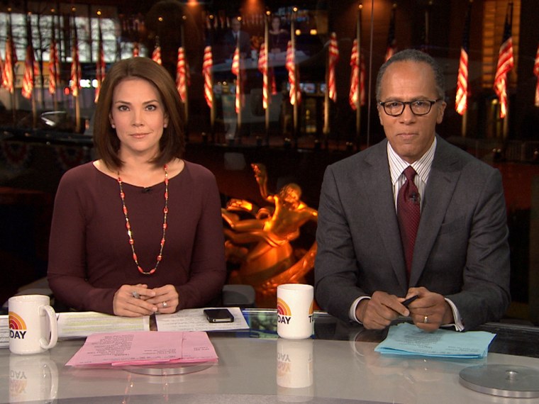At the desk with co-anchor Lester Holt, a journalist Erica has \"admired for years.\"