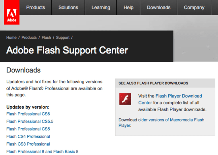 flash player download center