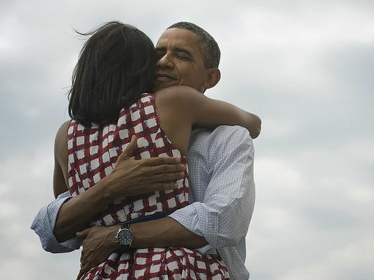 President Obama tweeted this photo soon after his victory was projected; now, he and Michelle will have the task of choosing an inaugural dance song.