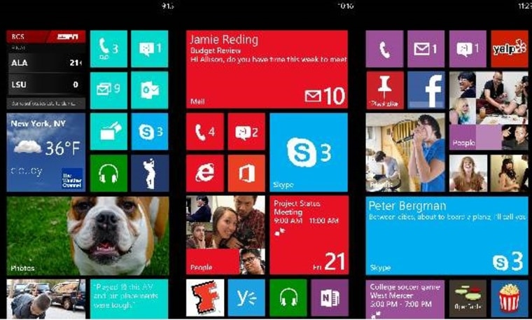 Windows Phone 8 screens showing Skype.