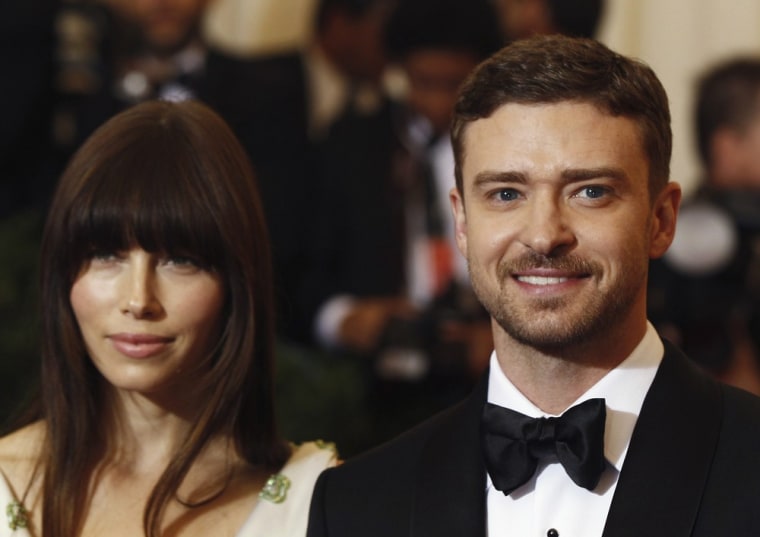 Justin Timberlake and Jessica Biel, pictured in a May 2012 file photo, made their first public appearance as husband and wife by helping victims of Superstorm Sandy.
