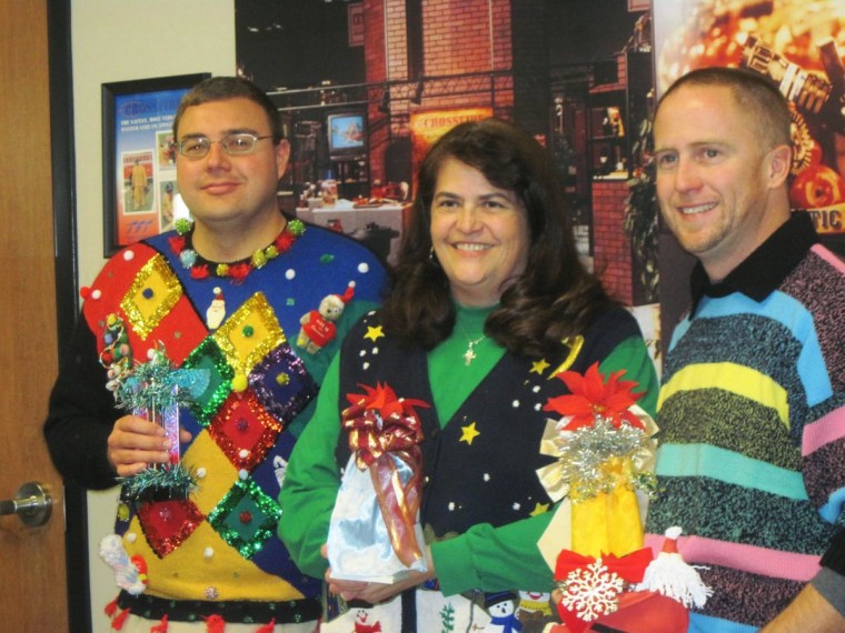 This was our top three winners from our First Annual Company Ugly Christmas Sweater Party/Luncheon.