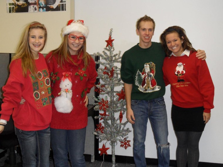 Ugly sweater contest at AV High School.