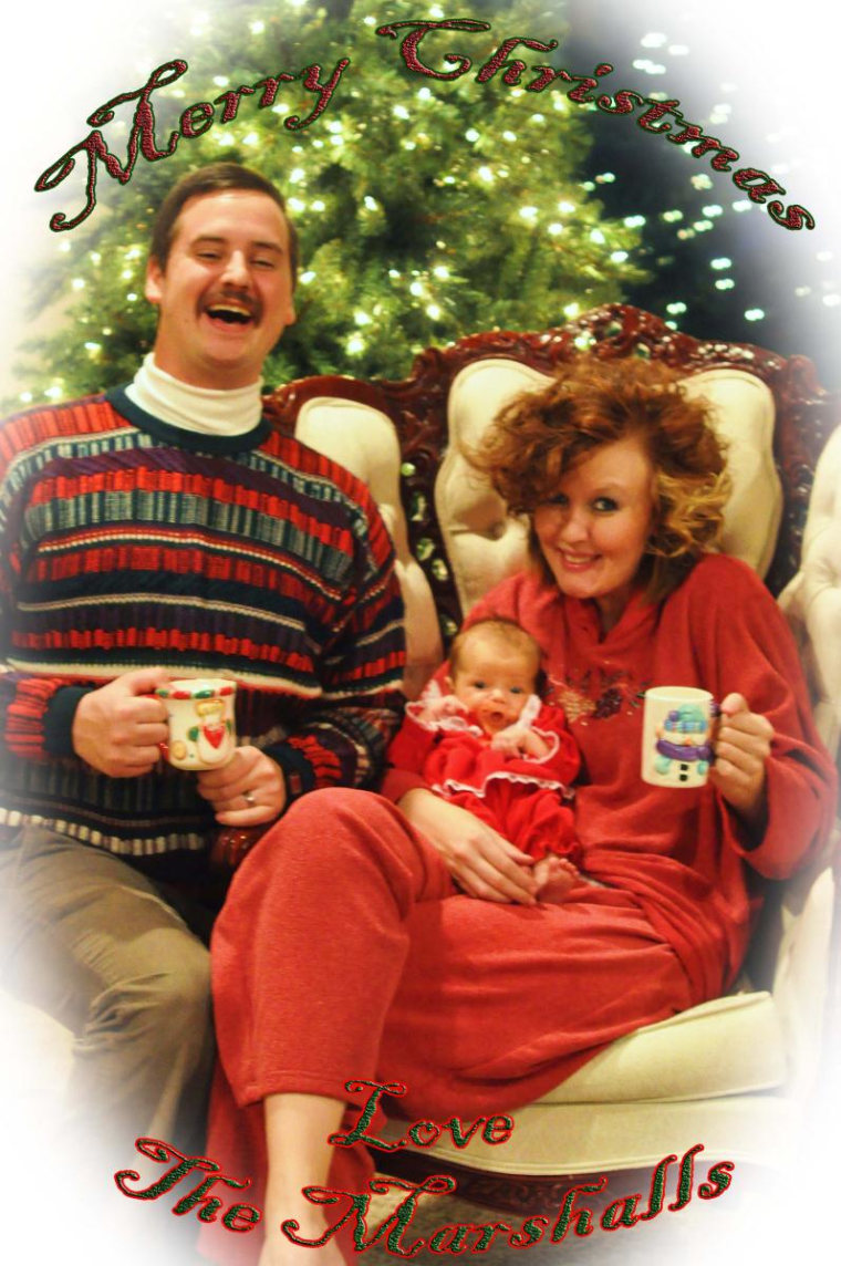We sent this to all of our family and friends for Christmas this year. Dad is wearing a genuine wool sweater from his grandfather, Glenn.